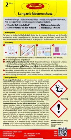 Aeroxon Langzeit Mottenschutz - 2 Stück -Gartenbedarf Geschaft Aeroxon20Langzeit Mottenschutz 35831 H01