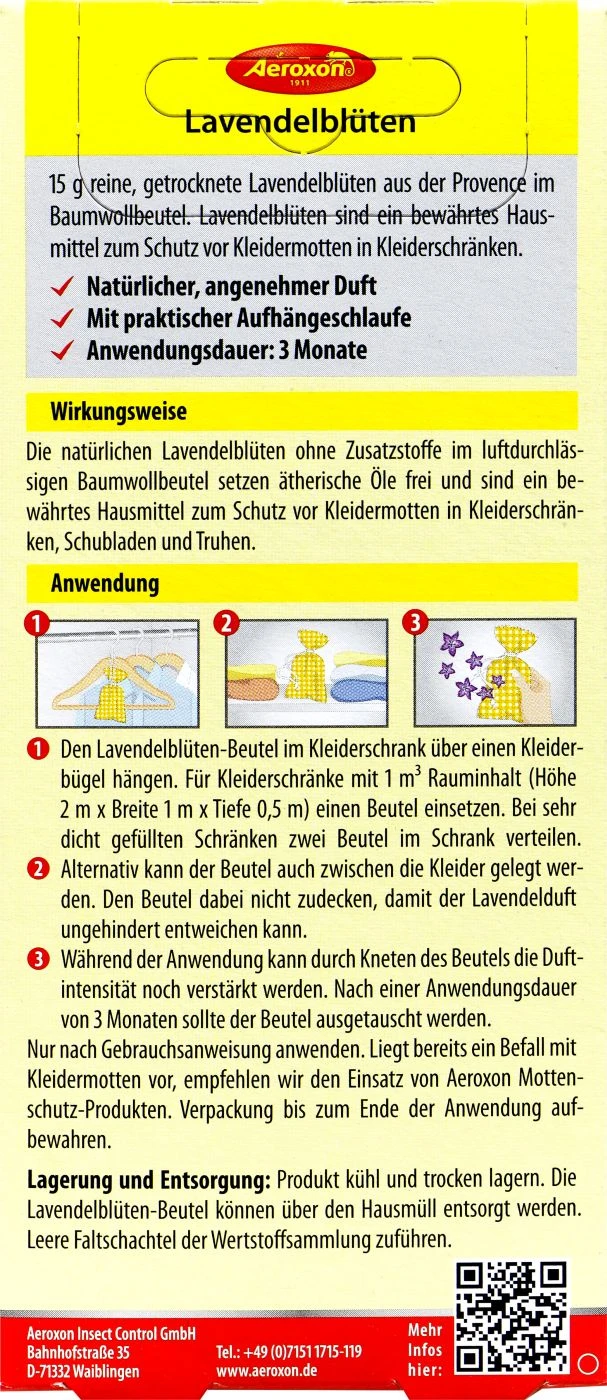 Aeroxon Lavendelblüten-Beutel Gegen Motten 3 Aeroxon Lavendelblüten-Beutel Gegen Motten – Bild 3