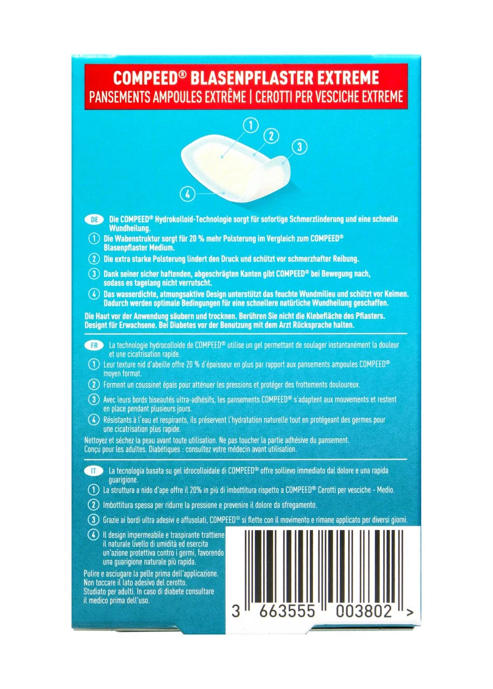 Compeed Blasenpflaster Extrem Medium - 6 Stück 2 Compeed Blasenpflaster Extrem Medium - 6 Stück – Bild 2