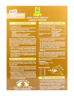 Compo Bäume, Hecken, Sträucher Langzeit-Dünger - 2 Kg -Gartenbedarf Geschaft Compo20Baeume20Hecken20Straeucher20Langzeitduenger 32120 H01