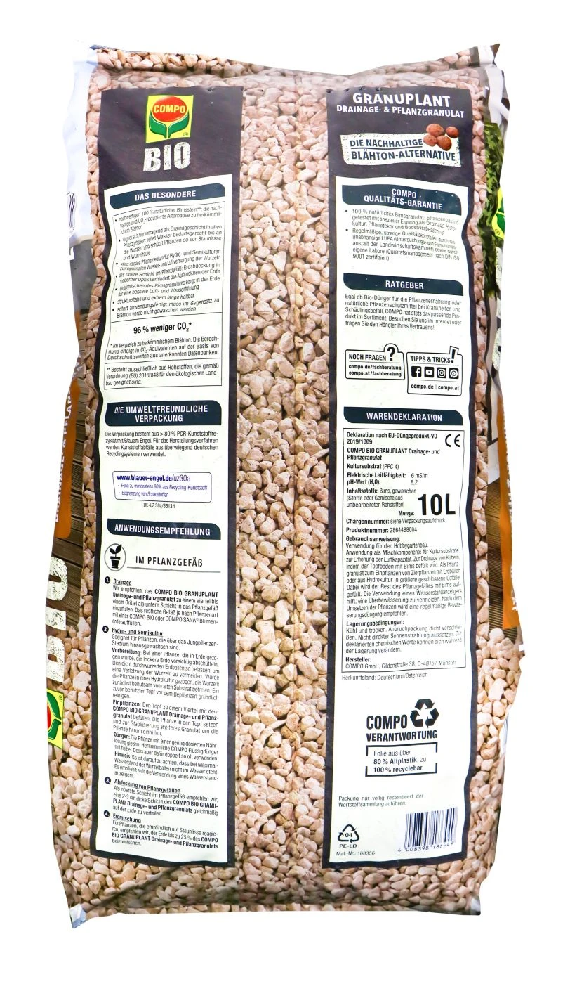 Compo Bio Granuplant Drainage & Pflanzengranulat - 10 L 2 Compo Bio Granuplant Drainage & Pflanzengranulat - 10 L – Bild 2