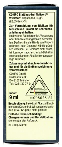 Compo Bio Nativert Blattlaus-Frei - 9 Ml 7 Compo Bio Nativert Blattlaus-Frei - 9 Ml -Gartenbedarf Geschaft Compo20Bio20Nativert20Blattlaus Frei 31403 L01
