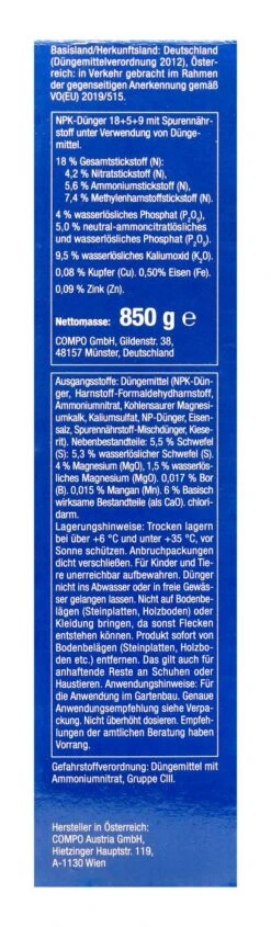 Compo Buchsbaum Langzeit-Dünger - 0,85 Kg -Gartenbedarf Geschaft Compo20Buchsbaumduenger 31809 R01