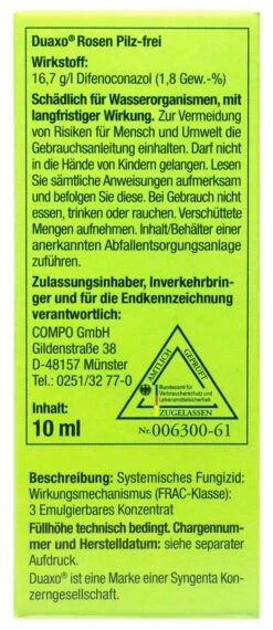 Compo Duaxo Rosen Pilz-frei Für Alle Zierpflanzen - 10 Ml -Gartenbedarf Geschaft Compo20Duaxo20Rosen20Pilz Frei20fuer20alle20Zierpflanzen 33227 L01
