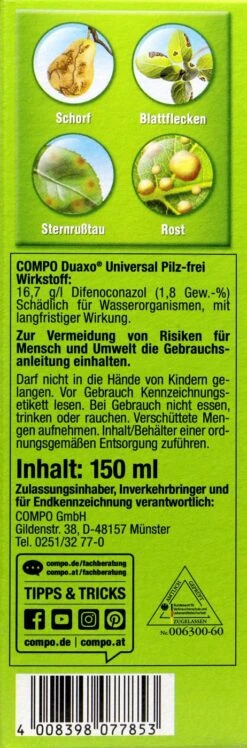 Compo Duaxo Universal Pilz-frei - 150 Ml -Gartenbedarf Geschaft Compo20Duaxo20Universal20Pilz frei 31148 L01