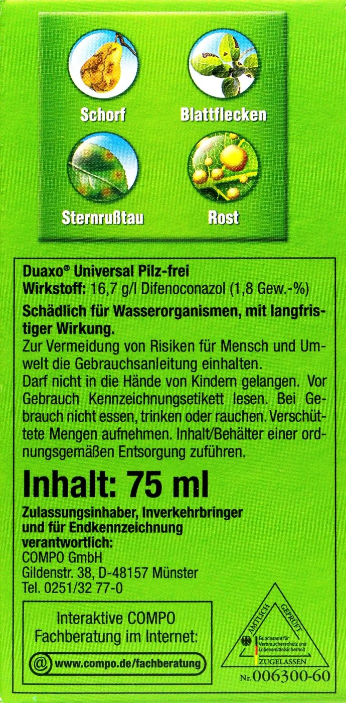Compo Duaxo Universal Pilz-frei - 75 Ml 2 Compo Duaxo Universal Pilz-frei - 75 Ml – Bild 2