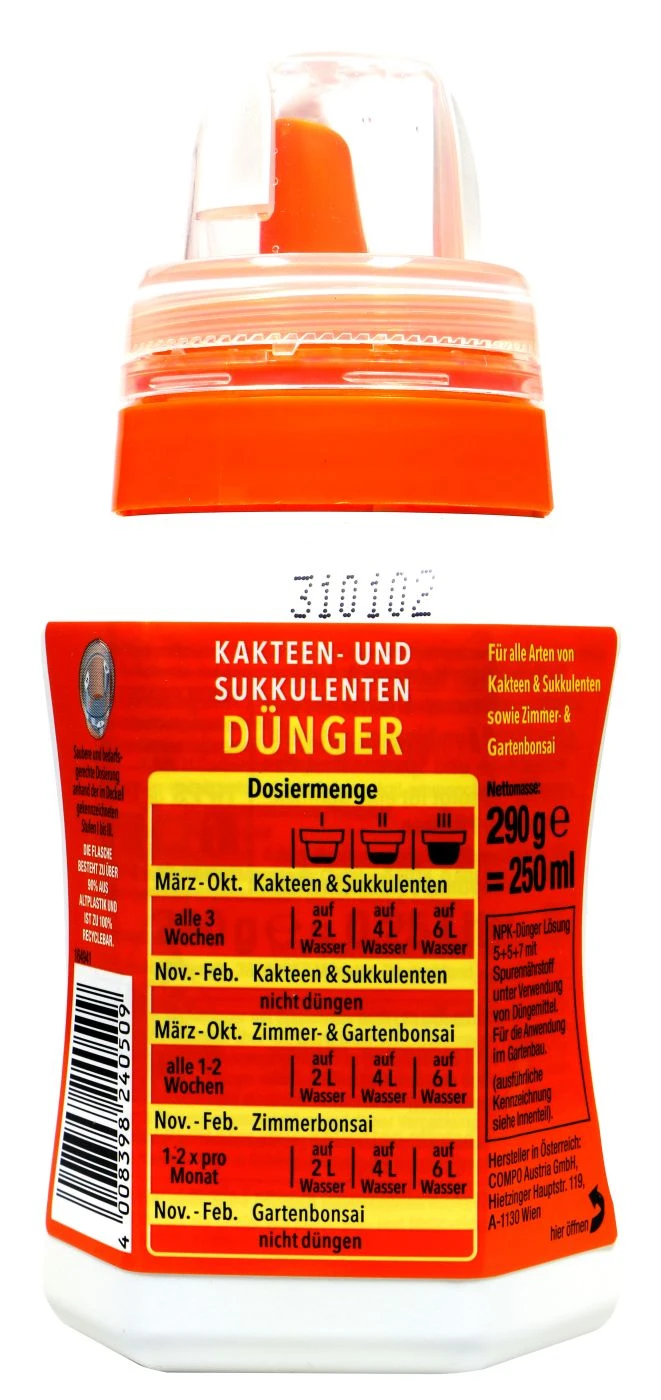 Compo Kakteendünger - 250 Ml 2 Compo Kakteendünger - 250 Ml – Bild 2