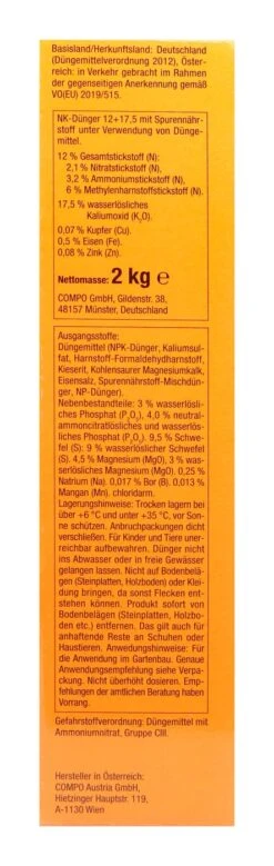 Compo Garten Langzeit-Dünger - 2 Kg -Gartenbedarf Geschaft Compo20Langzeitduenger 31240 R01