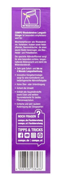 Compo Rhododendron Langzeit-Dünger - 0,85 Kg -Gartenbedarf Geschaft Compo20Rhododendronduenger 31716 L01