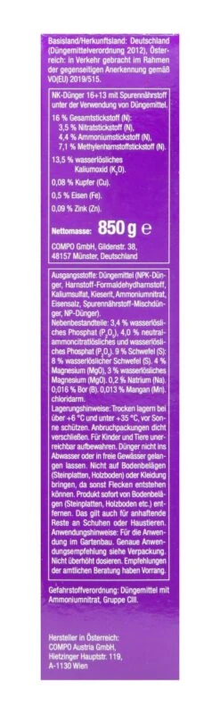 Compo Rhododendron Langzeit-Dünger - 0,85 Kg -Gartenbedarf Geschaft Compo20Rhododendronduenger 31716 R01