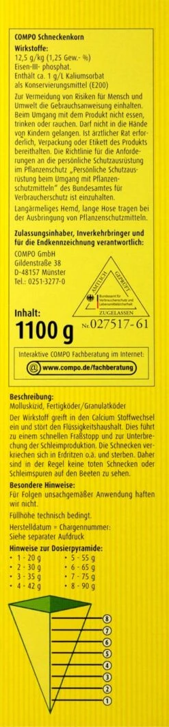 Compo Schneckenkorn - 1,1 Kg -Gartenbedarf Geschaft Compo20Schneckenkorn 31314 R01