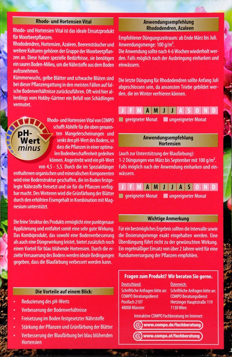 Compo Spezialdünger Rhodo- Und Hortensien Vital - 1 Kg 3 Compo Spezialdünger Rhodo- Und Hortensien Vital - 1 Kg – Bild 3