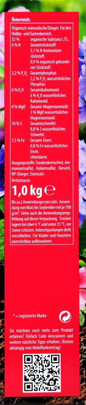 Compo Spezialdünger Rhodo- Und Hortensien Vital - 1 Kg 2 Compo Spezialdünger Rhodo- Und Hortensien Vital - 1 Kg – Bild 2