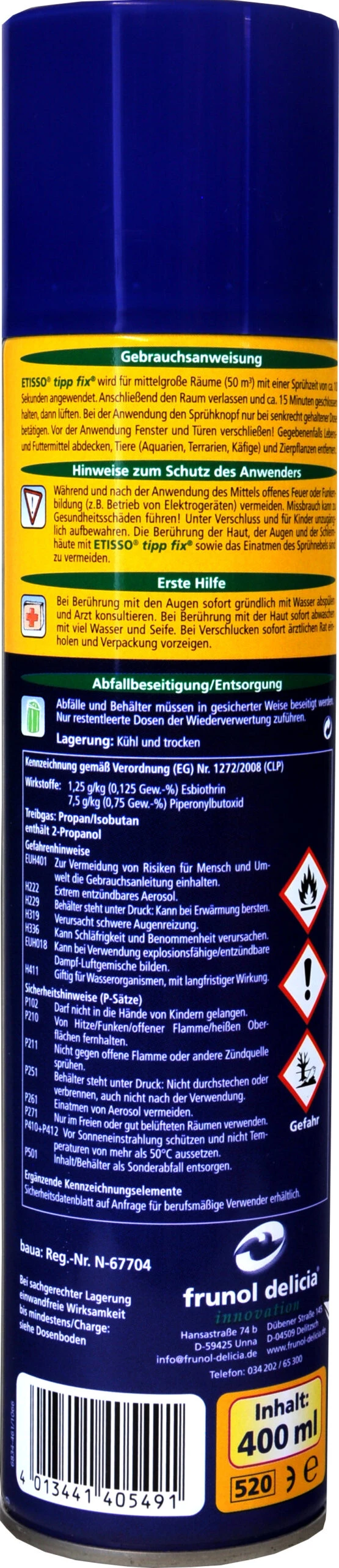 Etisso Tipp-Fix Fliegenspray - 0,4 L 2 Etisso Tipp-Fix Fliegenspray - 0,4 L – Bild 2