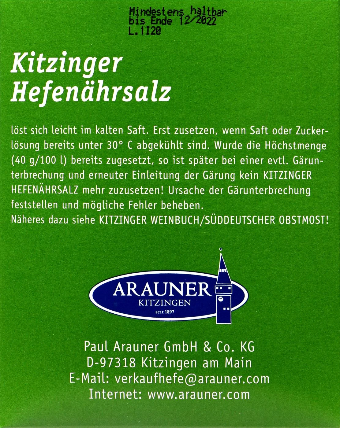 Kitzinger Hefenährsalz - 100 G 4 Kitzinger Hefenährsalz - 100 G – Bild 4