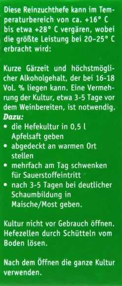 Kitzinger Reinzucht-Hefe Burgund - 20 Ml -Gartenbedarf Geschaft Kitzinger20Reinzucht Hefe 15125 L01