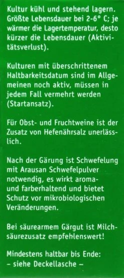 Kitzinger Reinzucht-Hefe Burgund - 20 Ml -Gartenbedarf Geschaft Kitzinger20Reinzucht Hefe 15125 R01