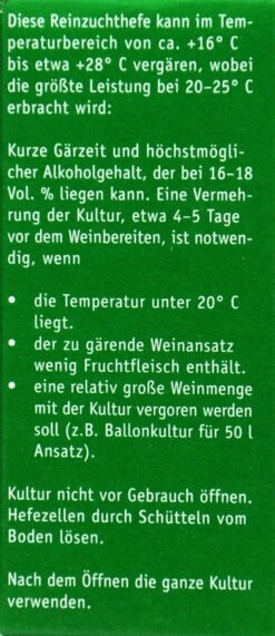 Kitzinger Reinzucht-Hefe Assmannshausen - 20 Ml -Gartenbedarf Geschaft Kitzinger20Reinzucht Hefe 15127 L01
