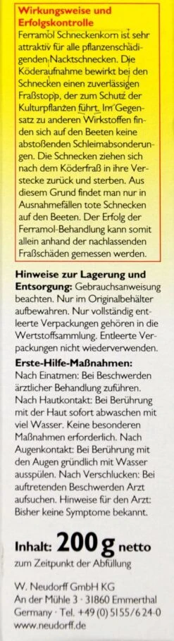 Neudorff Ferramol Schneckenkorn - 200 G 7 Neudorff Ferramol Schneckenkorn - 200 G -Gartenbedarf Geschaft Neudorff20Ferramol20Schneckenkorn 32716 L01