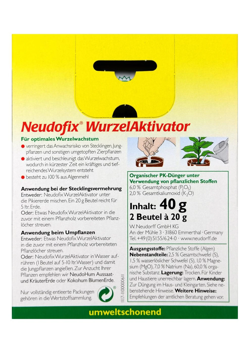 Neudorff Neudofix Wurzelaktivator - 40 G 2 Neudorff Neudofix Wurzelaktivator - 40 G – Bild 2