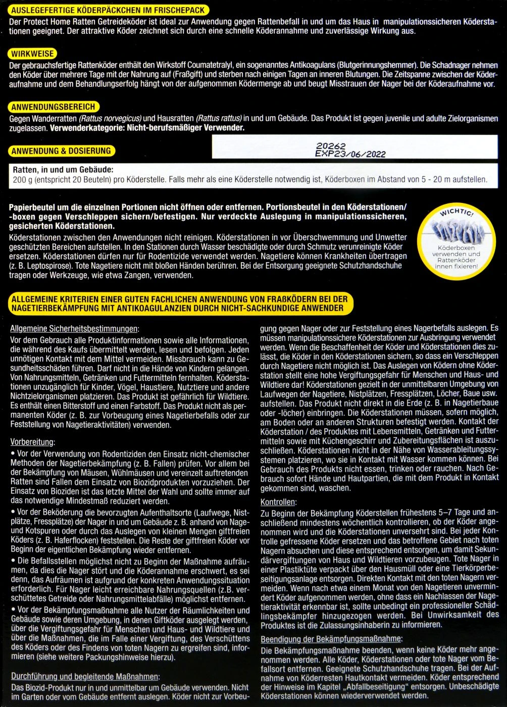 Protect Home Ratten Getreideköder - 0,4 Kg 2 Protect Home Ratten Getreideköder - 0,4 Kg – Bild 2