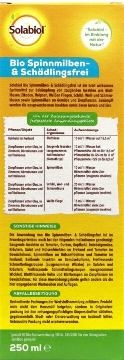 Solabiol Bio Spinnmilben- Und Schädlingsfrei - 250 Ml -Gartenbedarf Geschaft Solabiol20Bio20Spinnmliben20 20und20Schaedlingsfrei 34331 H01