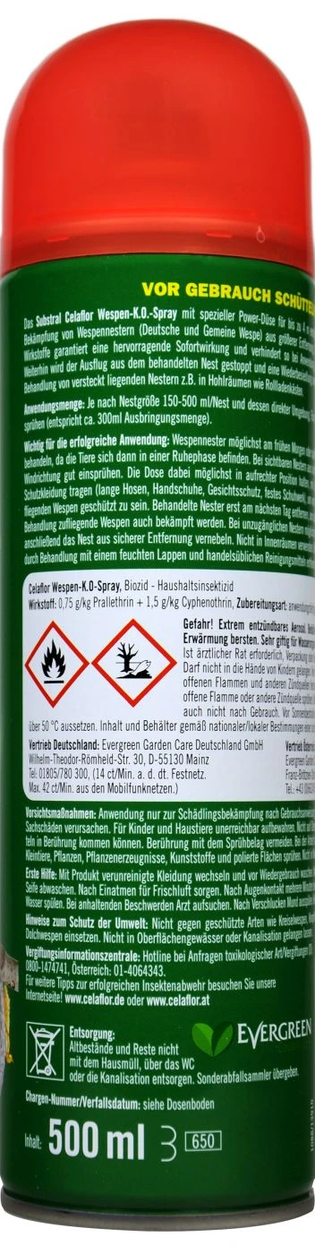 Substral Celaflor Wespen K.O. Spray - 0,5 L 3 Substral Celaflor Wespen K.O. Spray - 0,5 L – Bild 3