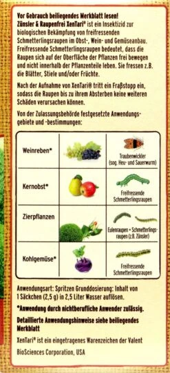 Naturen Bio Zünsler & Raupenfrei XenTari - 20 G -Gartenbedarf Geschaft Substral20Naturen20Zuensler20und20Raupenfrei20XenTari 32501 R01